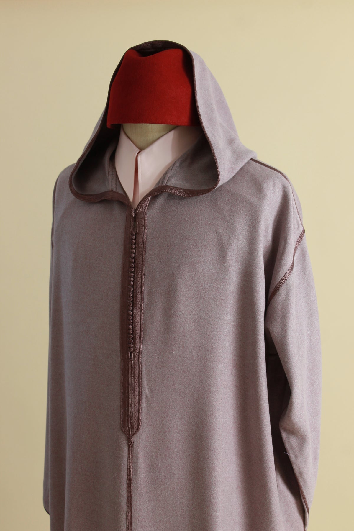 Djellaba laine mauve